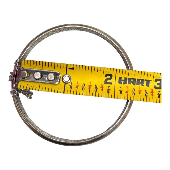 Sterling Silver Minimalist Bangle Bracelet 925 Marked Vintage Safety Chain READ - Picture 5 of 10